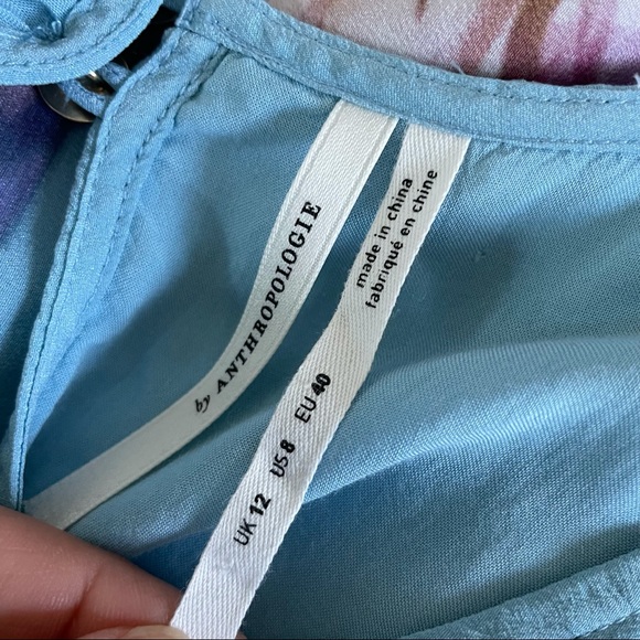 Anthropologie Blue & Purple Flower Tank Dress 8 - Picture 8 of 15